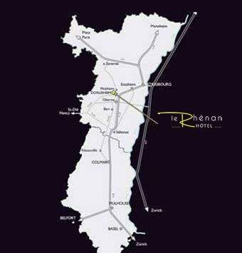 Plan d'accès de l'hotel 4 étoiles Best Western Plus Hotel Le Rhénan